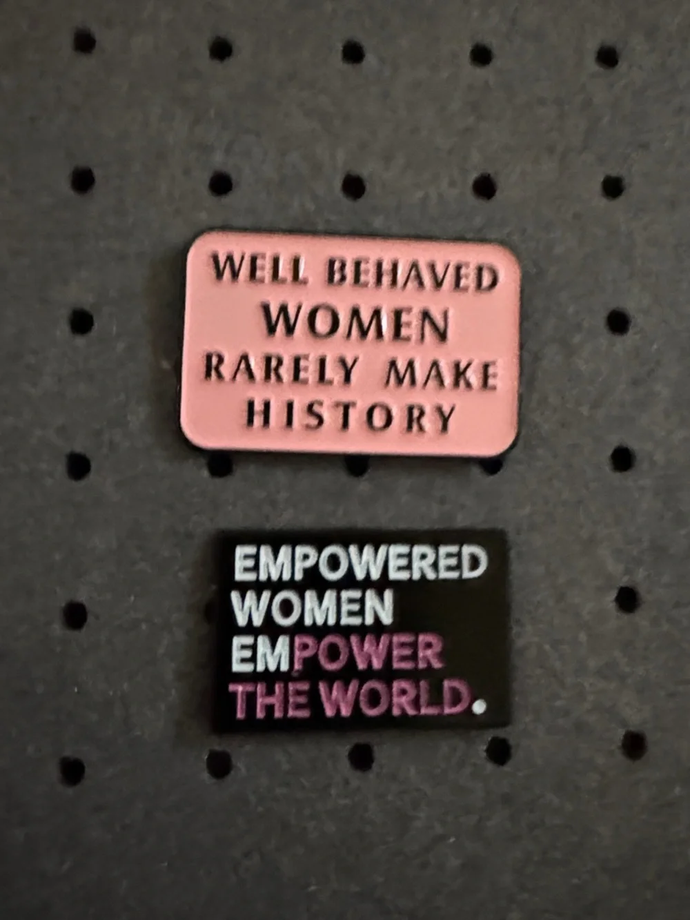 Empowered Women Pink and Black Enamel Pin Set